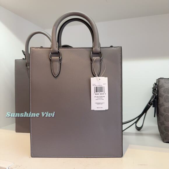 NWT Coach Men's Dylan Tote Bag In Signature Canvas CCG37 Grey/Charcoal - Picture 5 of 7